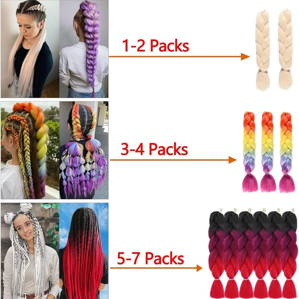 Red JUMBO Braiding Hair Extension for Rave Braids 24”